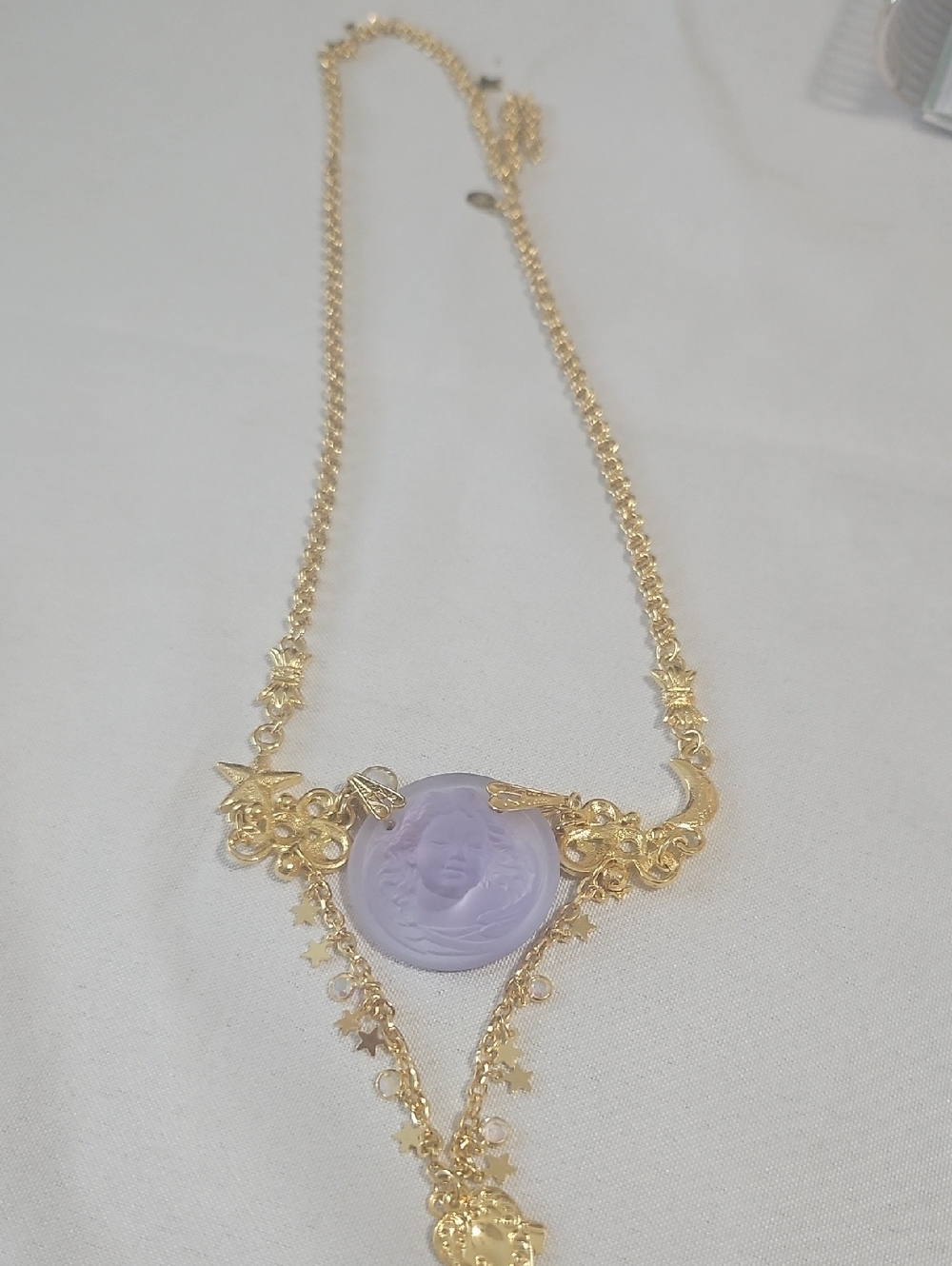 Kirks Folly Dream Angel  Lavender Cameo Necklace